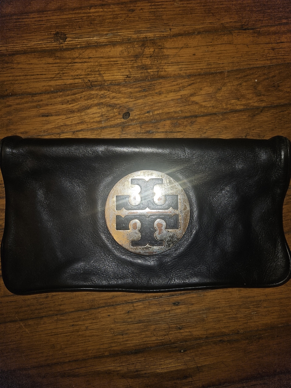 Tory Burch Black Leather Reva Clutch